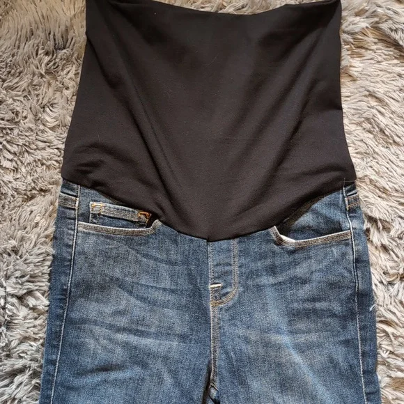 Maternity Good American Dark Blue Ankle Jeans. - Picture 3 of 5